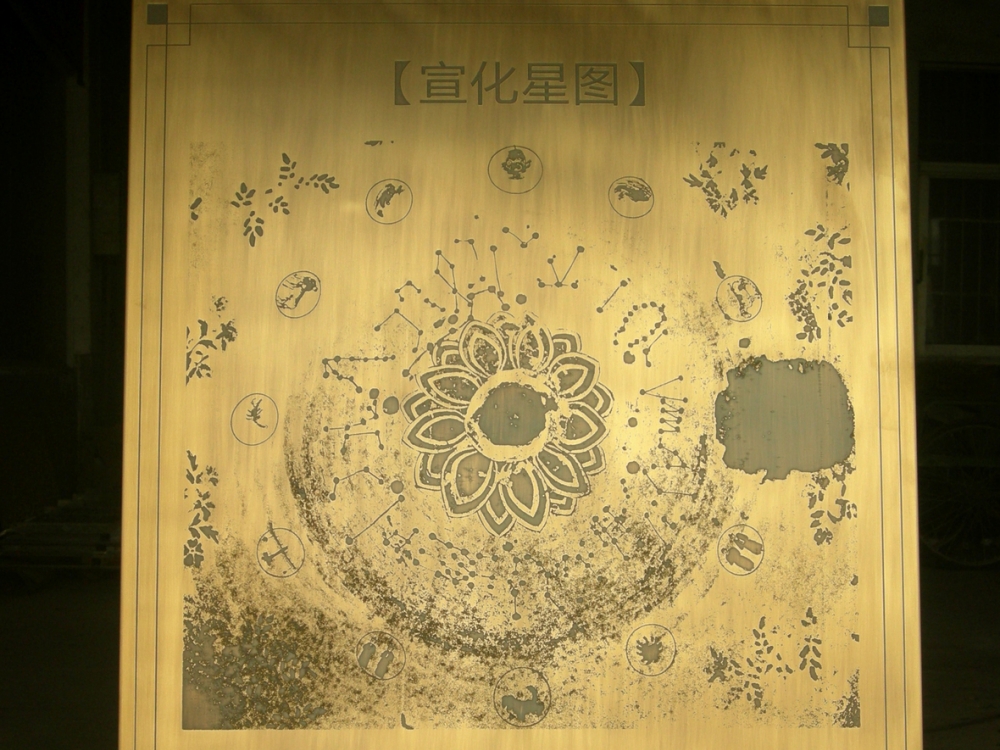 武汉科学院天文星图黄铜腐蚀画
