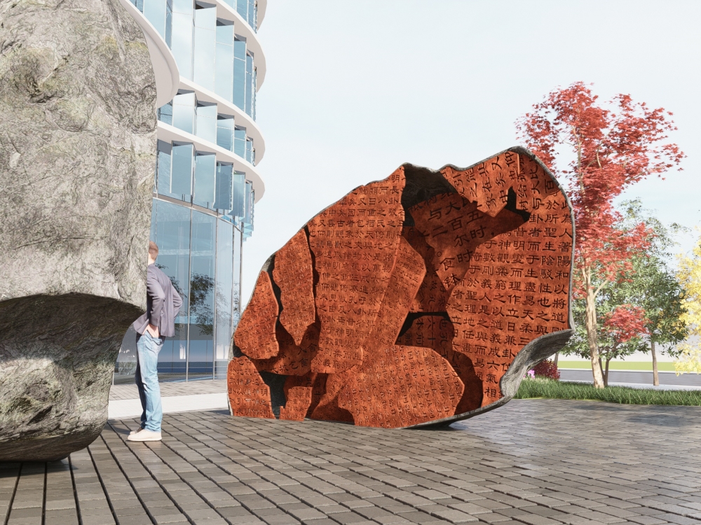 四川成都新华文轩雕塑效果图设计