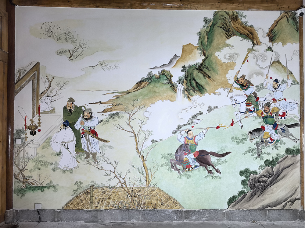 湖北安化茶马古道墙绘浮雕