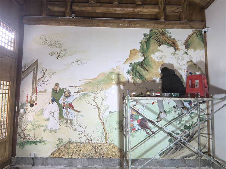 湖北安化茶马古道墙绘浮雕