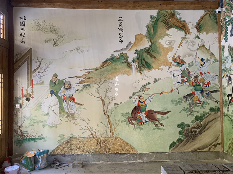湖北安化茶马古道墙绘浮雕